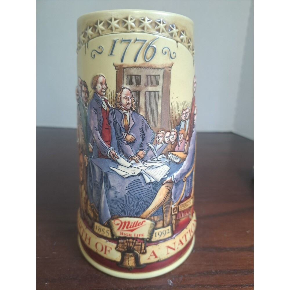 1992 Miller 1776 Birth Of A Nation Ceramic Beer Stein